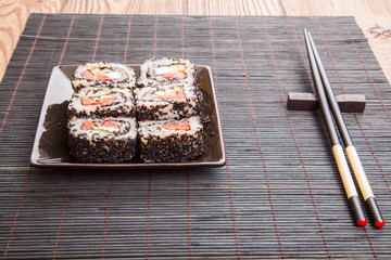 Japanese eat sushi set