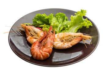 Boiled king prawns