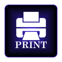 Printer with word PRINT icon