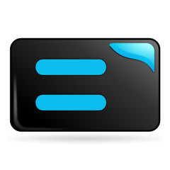 égal sur bouton web rectangle bleu