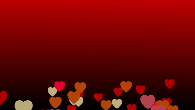 cuori sus fondo rosso con sfocatura