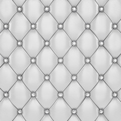 White leather upholstery pattern with diamonds
