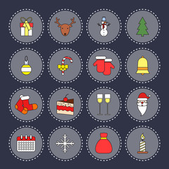Christmas icons set