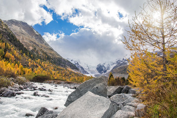 Morteratsch Gletscher, Tal und Fluss