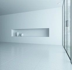 Modern empty room interior with alcove