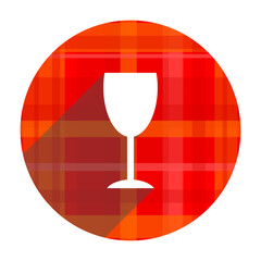 alcohol  red flat icon isolated