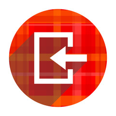 enter red flat icon isolated