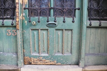 Vintage front door in England. 