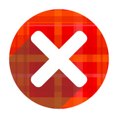 Fototapeta premium cancel red flat icon isolated