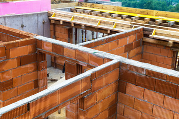 Baustelle eines Einfamilienhauses
