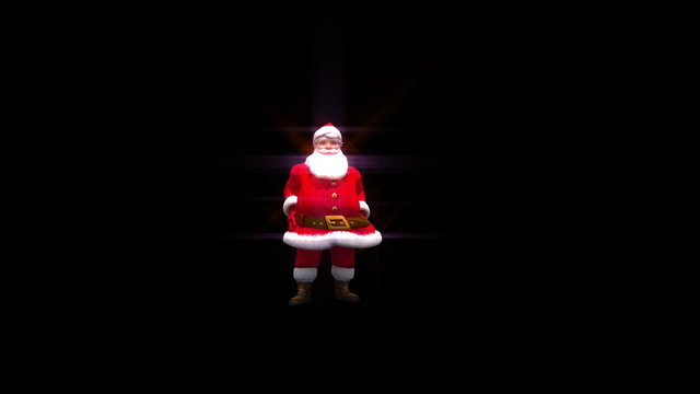 Santa throws a snowball into camera transition with glow effects