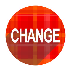 change red flat icon isolated