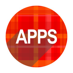 apps red flat icon isolated