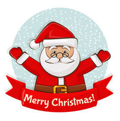Christmas card with Santa. Vector illustration.
