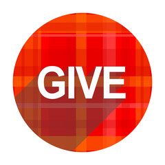 give red flat icon isolated