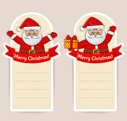 Christmas banners with Santa Claus and space for text. Vector se
