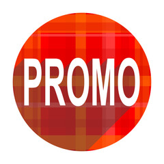 promo red flat icon isolated