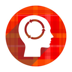 head red flat icon isolated