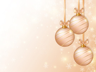 Christmas background with balls. Vector card.