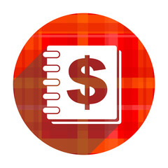 money red flat icon isolated