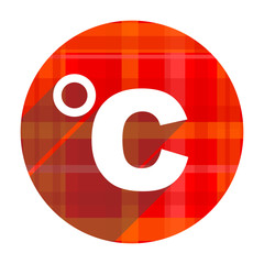 celsius red flat icon isolated