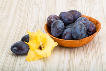 Fresh ripe prunes