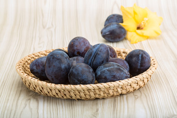 Fresh ripe prunes