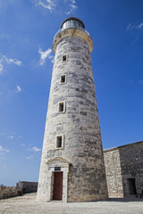The famous El Morro lighthouse in Havana, Cuba