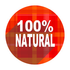 natural red flat icon isolated