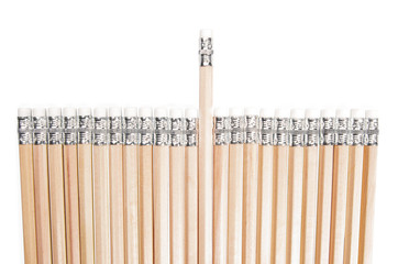 Aligned Pencils with One in Different Height