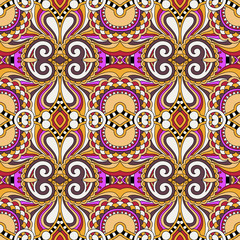 seamless geometry vintage pattern, ethnic style ornamental backg