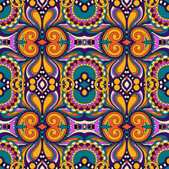 seamless geometry vintage pattern, ethnic style ornamental backg