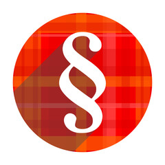 paragraph red flat icon isolated