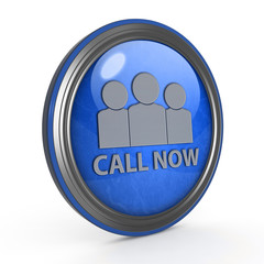 call now circular icon on white background