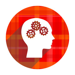 head red flat icon isolated
