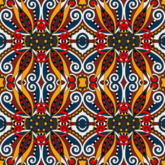 seamless geometry vintage pattern, ethnic style ornamental backg