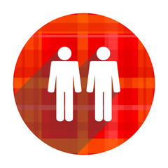 couple red flat icon isolated