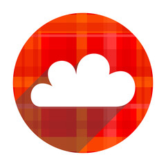 cloud red flat icon isolated