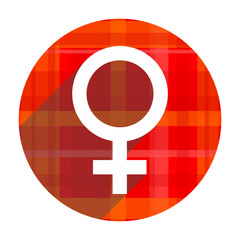 female red flat icon isolated