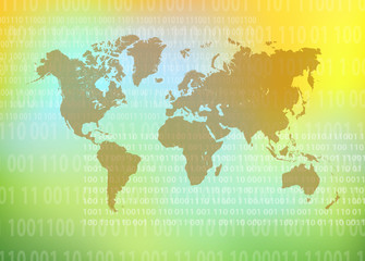 World Map technology background