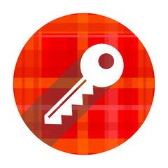 key red flat icon isolated