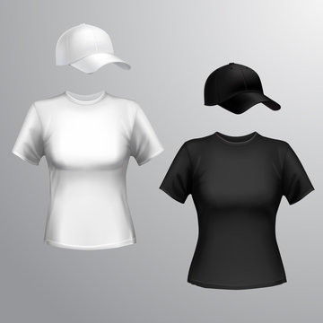Women t-shirt baseball cap