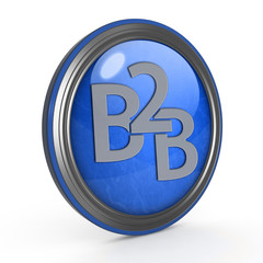 B2B circular icon on white background