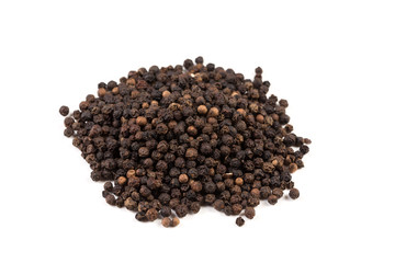 Black pepper was placed on a white background