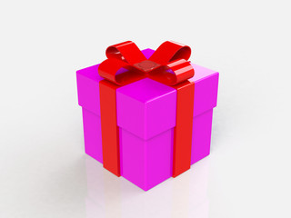 gift box, with ribbon like a present. over white background