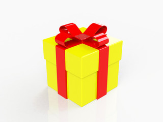 gift box, with ribbon like a present. over white background