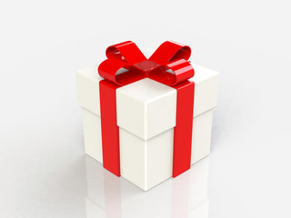 gift box, with ribbon like a present. over white background
