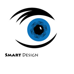 blue eye vector illustration logo