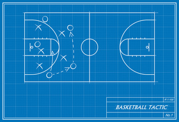 basketball tactic on blueprint © dejanpo