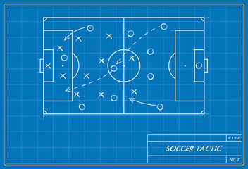 soccer tactic on blueprint © dejanpo